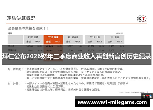 拜仁公布2026财年二季度商业收入再创新高创历史纪录